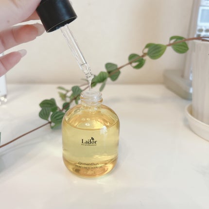 パフュームヘアオイル オスマンサス/La'dor/ヘアオイルを使ったクチコミ(3枚目)