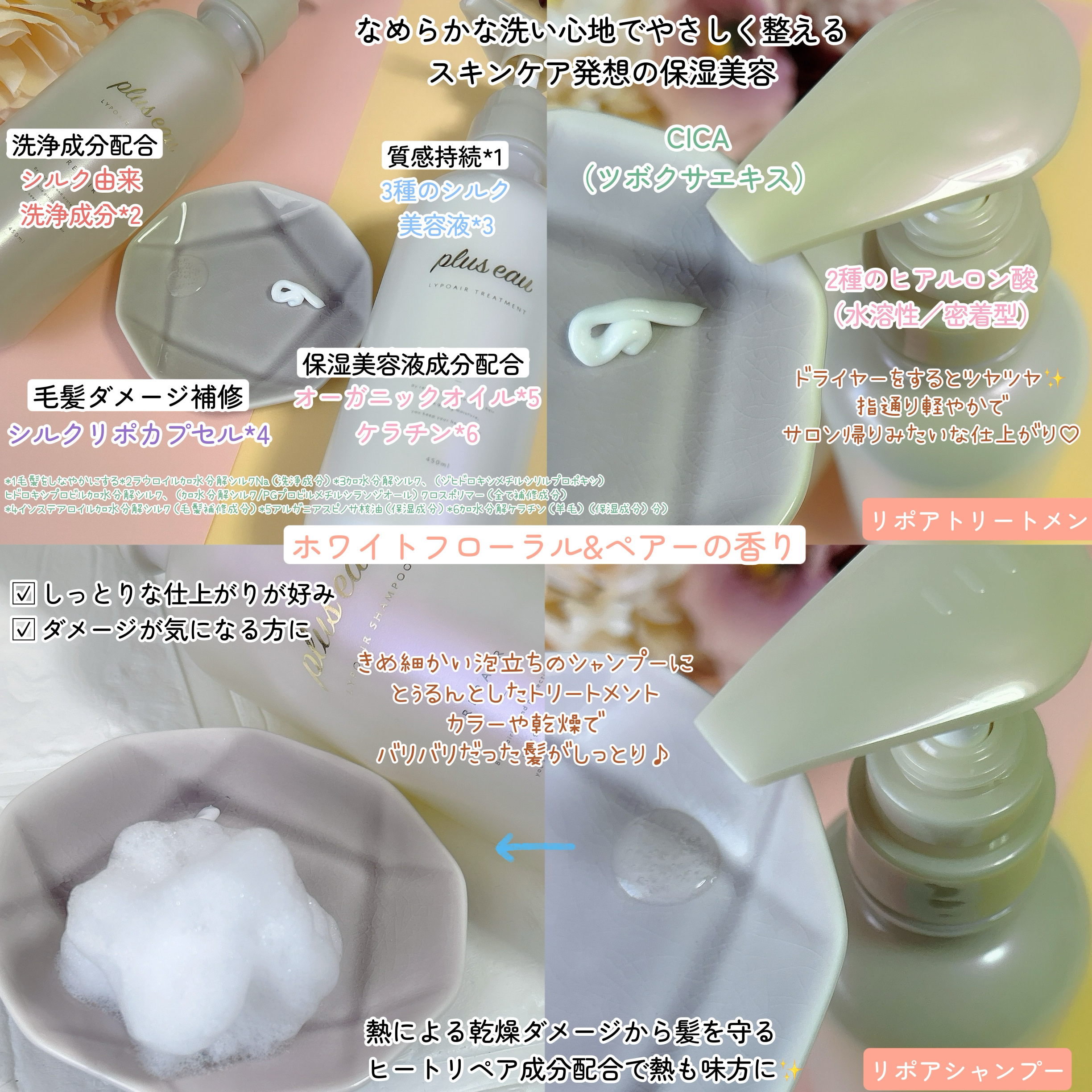 リポアシャンプー/リポアトリートメント/plus eau/市販シャンプーを使ったクチコミ（2枚目）