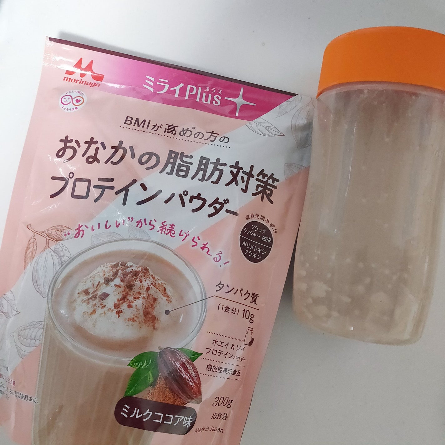 ミライPlusプロテイン ミルクココア味 ホエイ&ソイプロテインパウダー/森永乳業/その他プロテインを使ったクチコミ(4枚目)