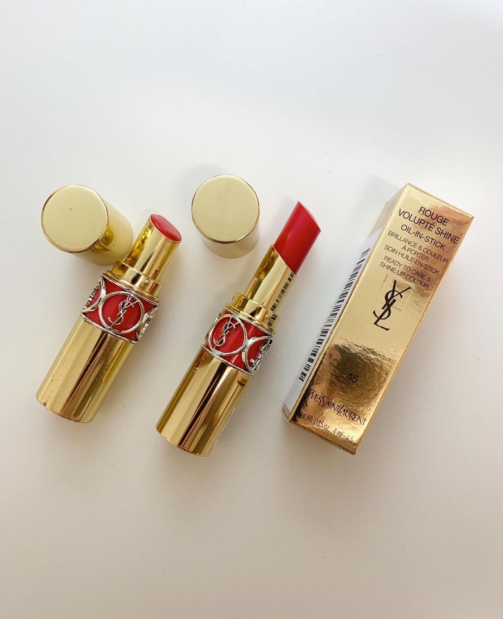 ルージュ ヴォリュプテ シャイン/YVES SAINT LAURENT BEAUTE/口紅を使ったクチコミ(5枚目)