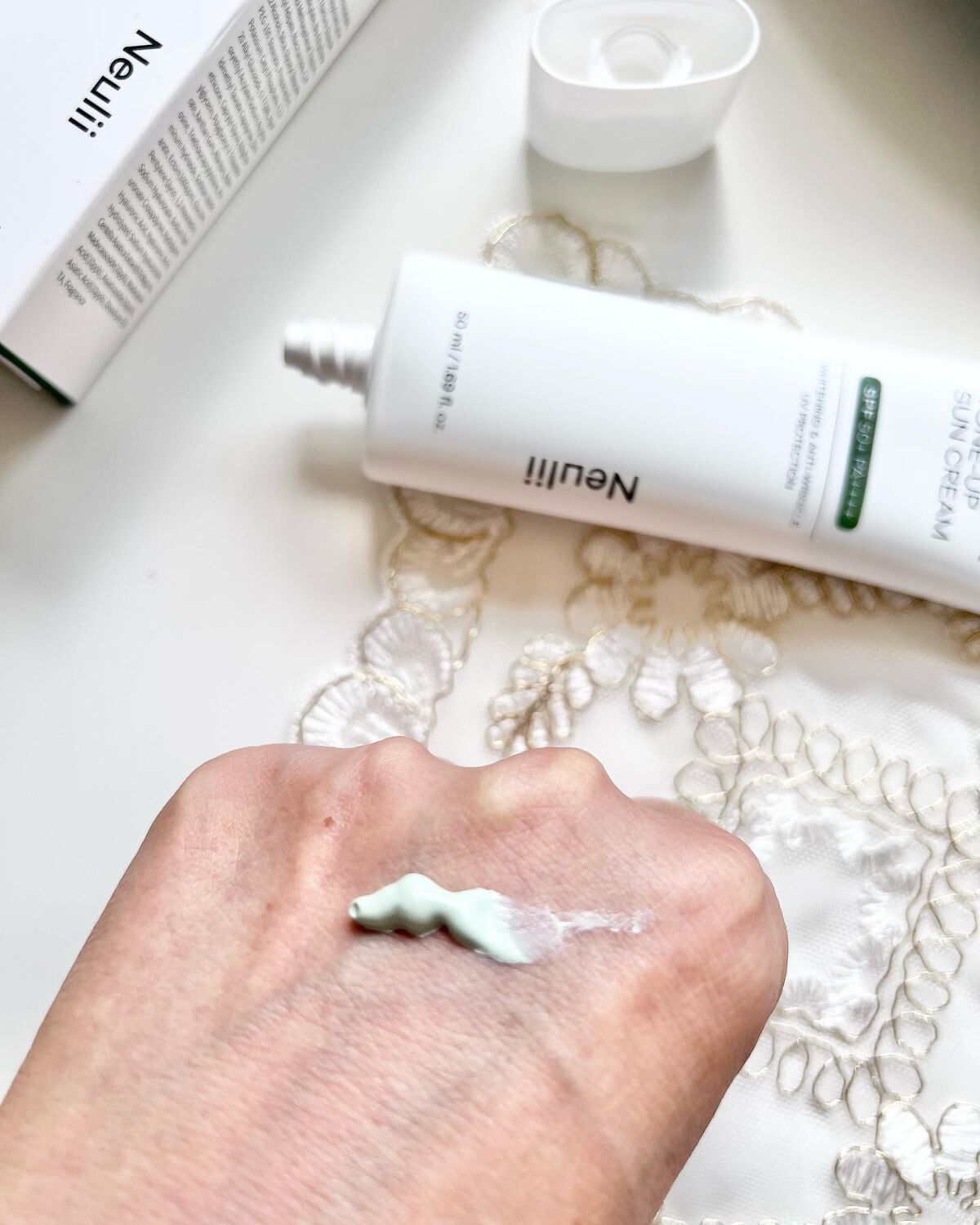 ダーマエクトシカトーンアップサンクリーム/Neulii/日焼け止めクリームを使ったクチコミ（3枚目）