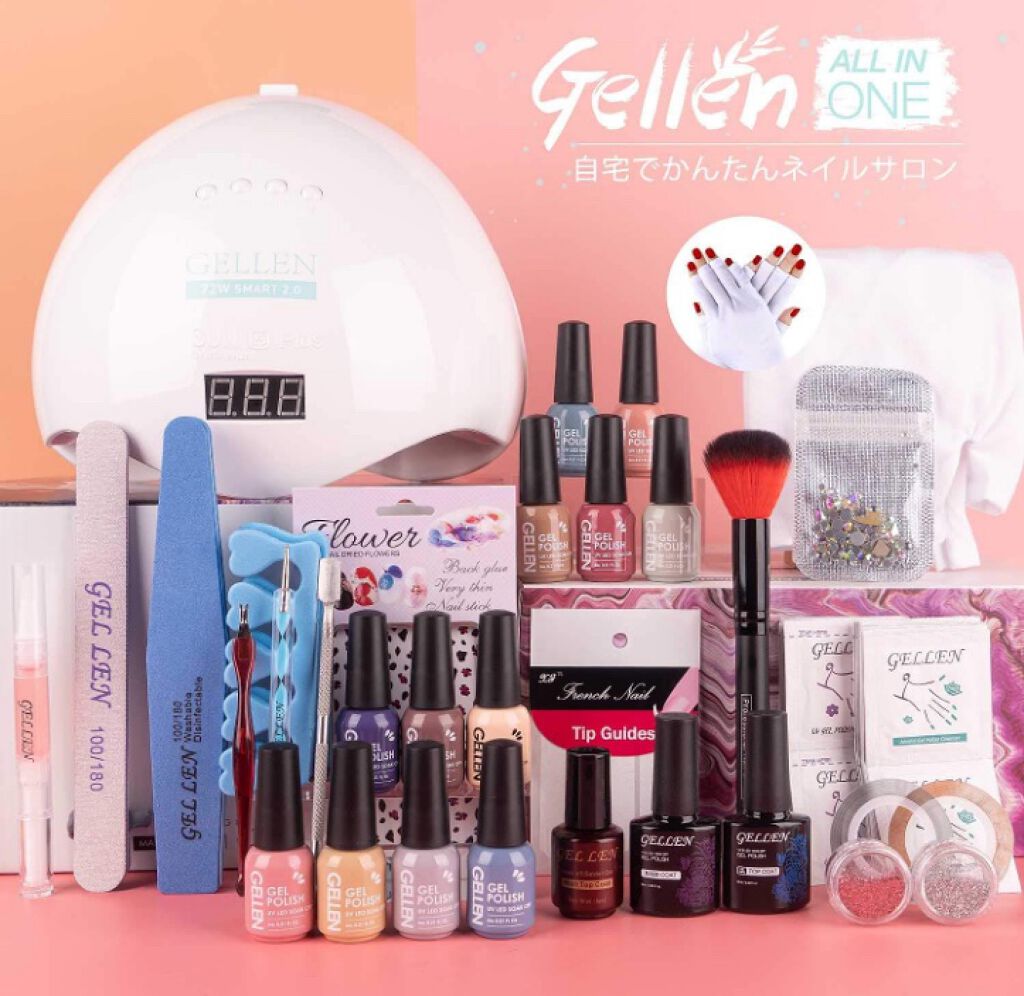 Gellen ジェルネイル スターターキット 72Wライト&カラージェル12色付き/Gellen/マニキュアを使ったクチコミ(3枚目)