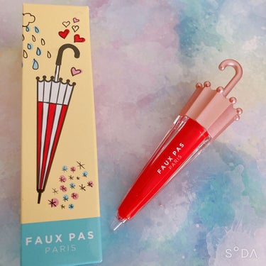 ウォーターアンブレラティント リップ 02/DAZZLING RED ダーズリングレッド/FAUX PAS PARIS/口紅を使ったクチコミ（1枚目）