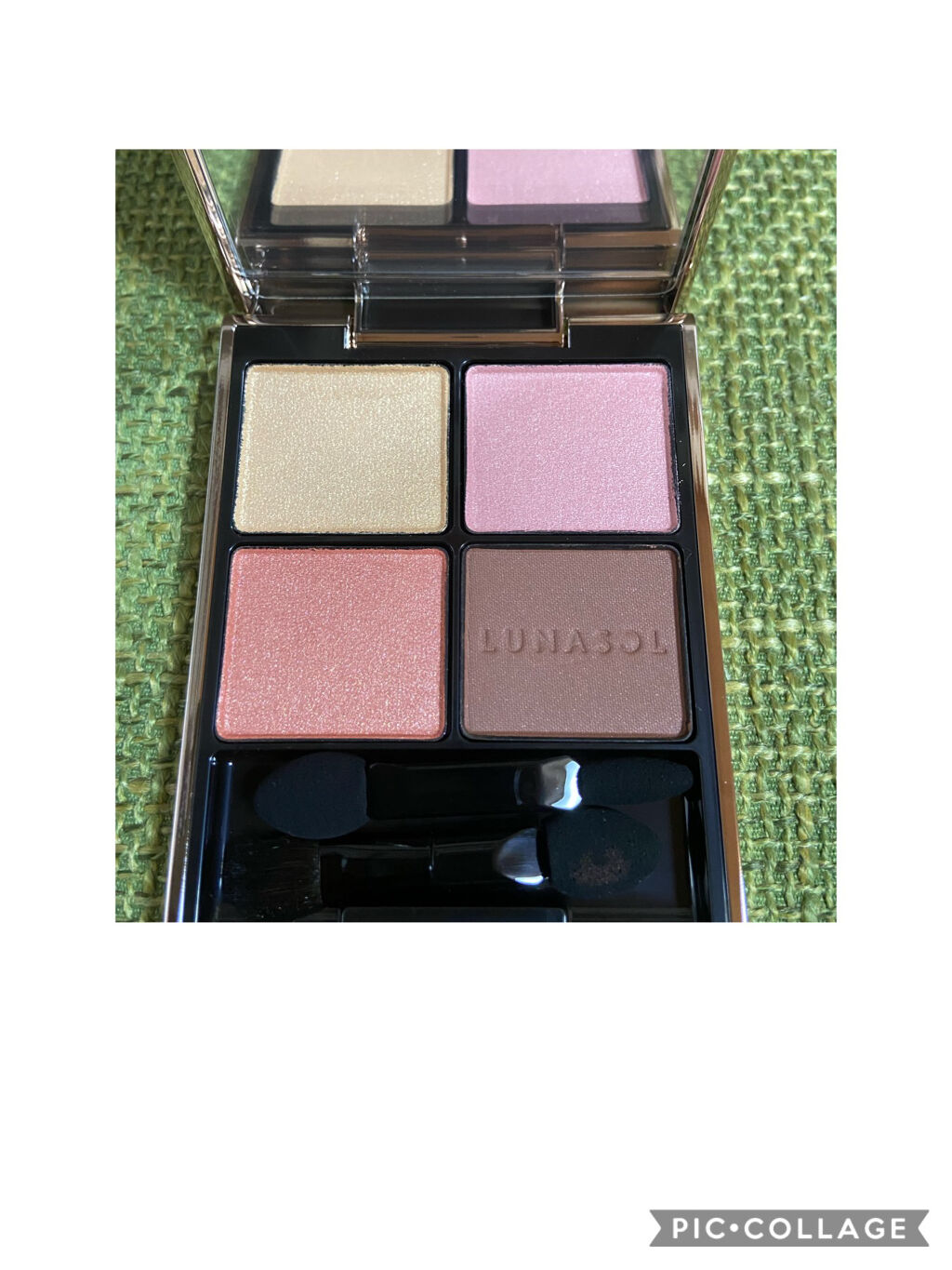 これは絶対購入しに行こうと思っていたコスメ。
色味が可愛いすぎる〜。

もう一個ももちろん可愛くて購入したかったのですが、定番品のようだったので、また今度購入しようと今回は諦めました。

粉質は全体的にしっとりしています。

左下のカラーが