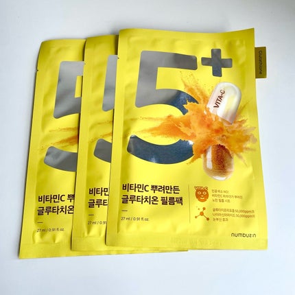 5番 白玉グルタチオンCふりかけマスク/numbuzin/シートマスク・パックを使ったクチコミ(1枚目)