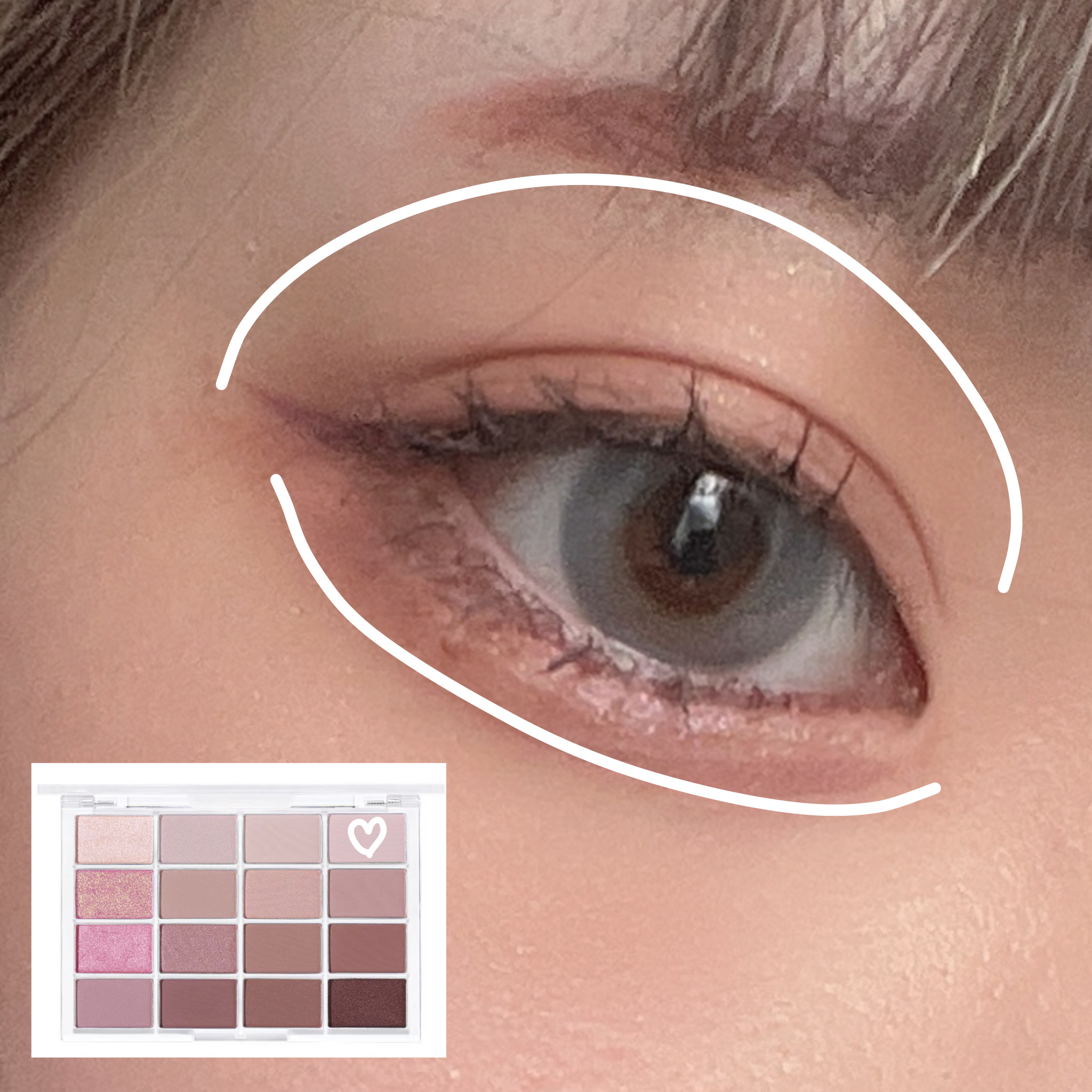 ソフトブラーリングアイパレット/wakemake/アイシャドウパレットを使ったクチコミ（2枚目）