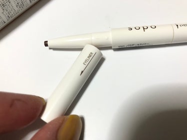 sopo パウダー&ライナーのクチコミ「sopo
パウダー&ライナー
02イエロー×マロンブラウン
アイスレモネード

を使用しました.....」（2枚目）