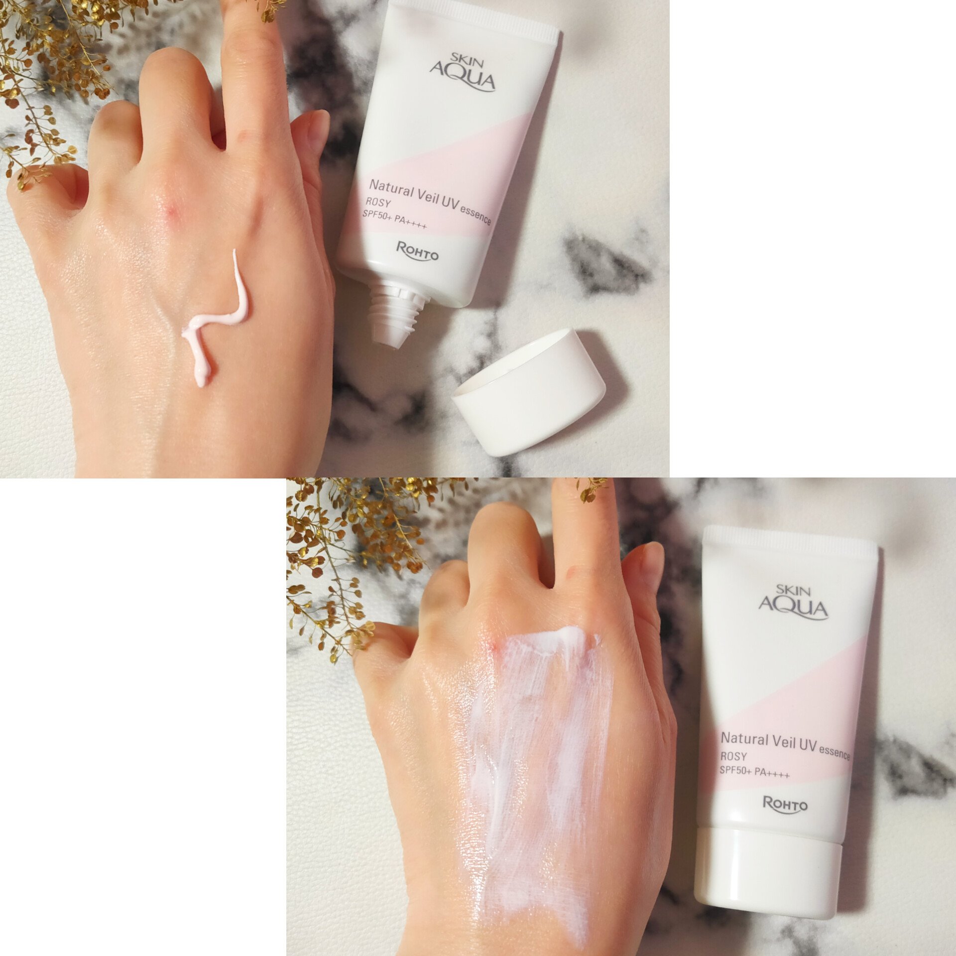 ナチュラルベールUVエッセンス/スキンアクア/日焼け止めクリームを使ったクチコミ（3枚目）