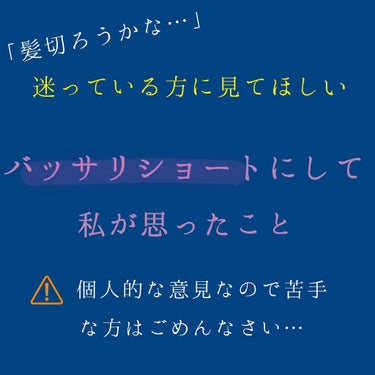 ⸜髪を切るか迷い中の方へ❤︎⸝

みなさん、こんにちは♪あんあんです。
今回はレビューではないんですが、今、髪をバッサリショートにしたいと考えている方に向けて、私自身がショートカットにしてみて思ったこと