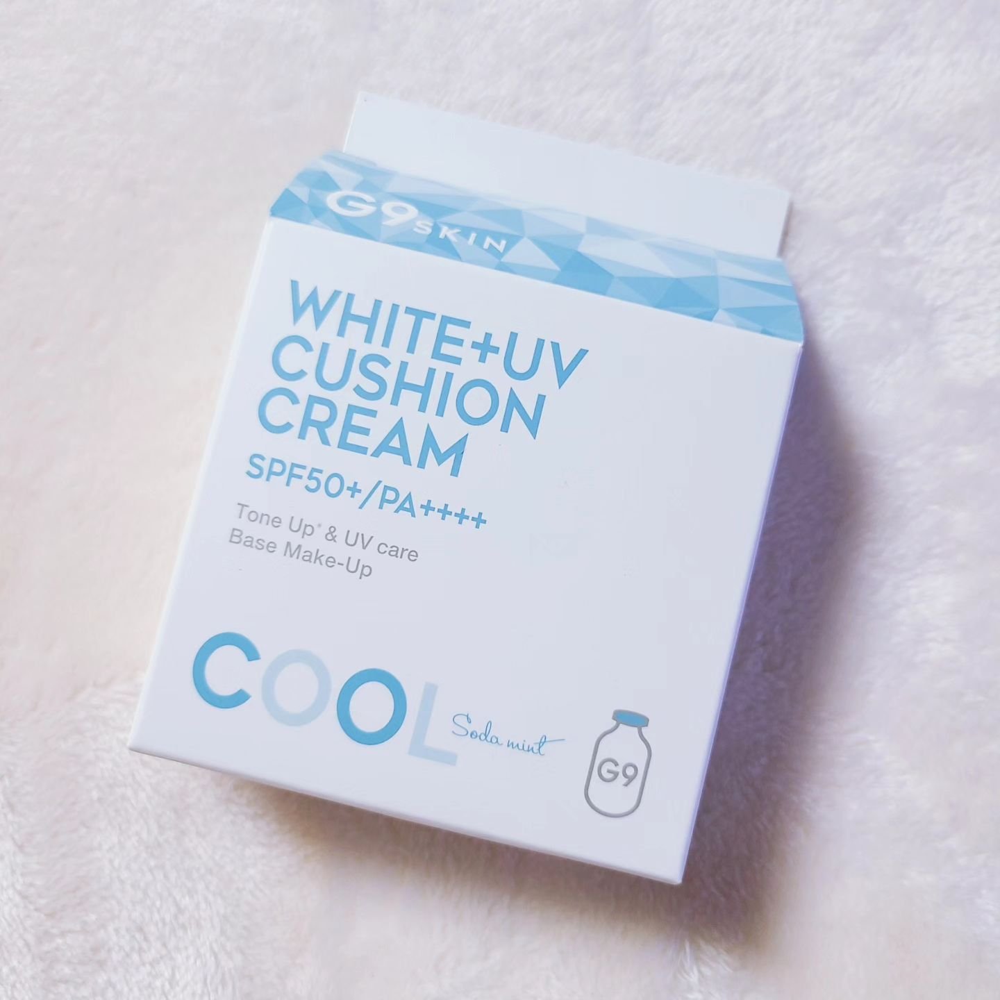 WHITE +UV CUSHION CREAM #COOL/G9SKIN/日焼け止めクリームを使ったクチコミ（2枚目）