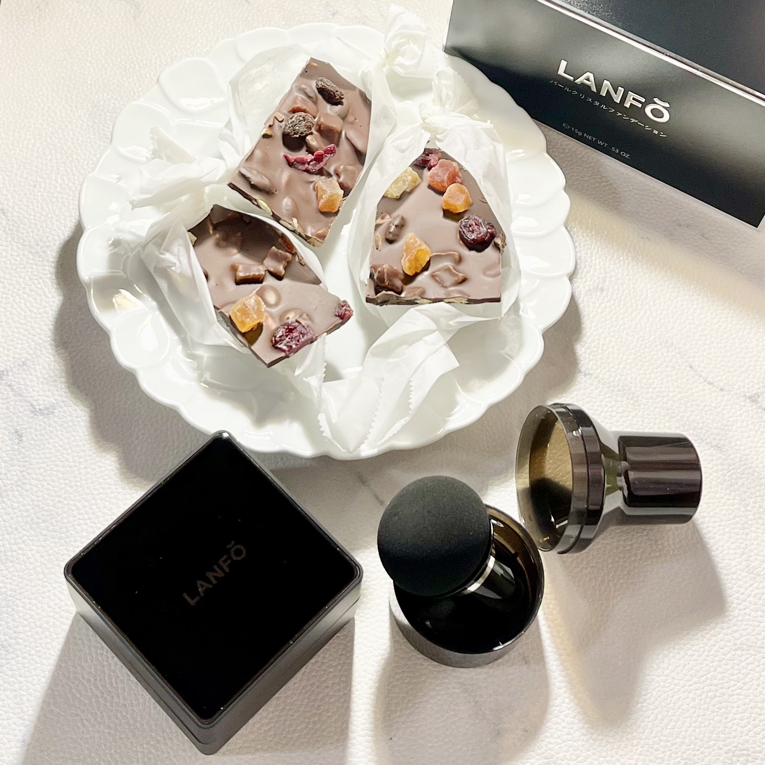 パールクリスタルファンデーション/LANFO/クッションファンデーションを使ったクチコミ（1枚目）