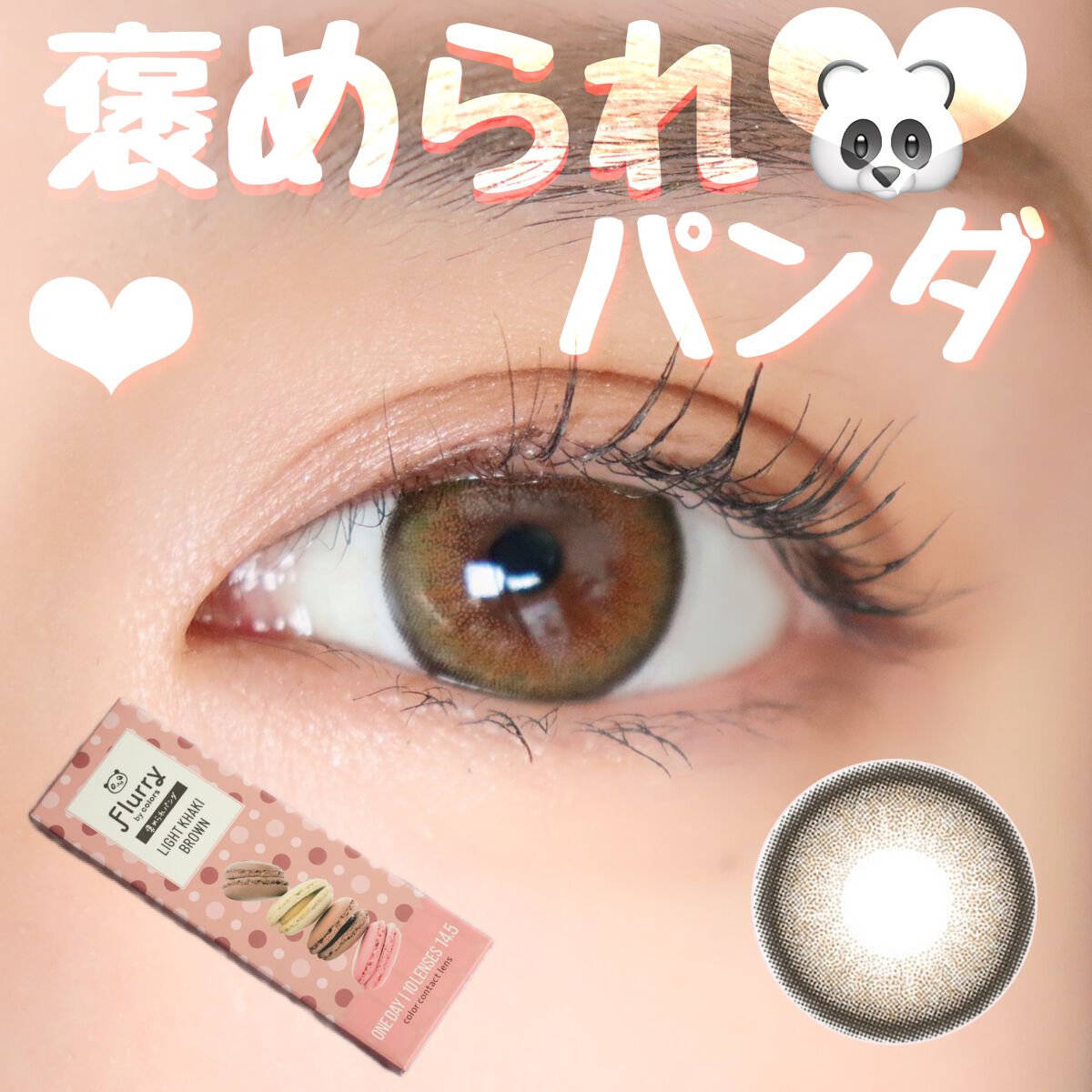 Flurry by colors 1day ライトカーキブラウン(褒められパンダ) /Flurry by colors/ワンデー（１DAY）カラコンを使ったクチコミ（1枚目）