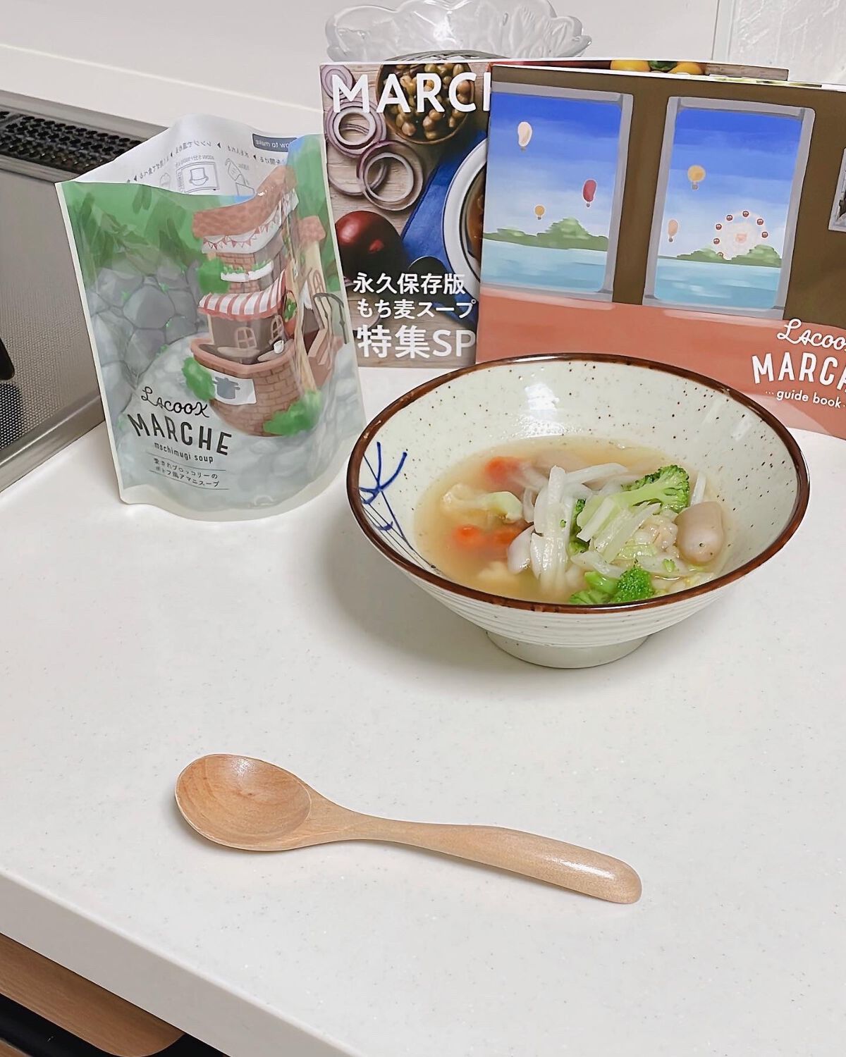 もち麦スープ/ラコックマルシェ/低糖質食品を使ったクチコミ（1枚目）