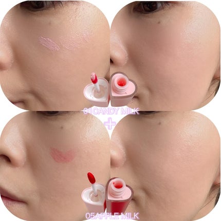 ミルクハートティントリップアンドチーク/Merrymonde/リップティントを使ったクチコミ(5枚目)