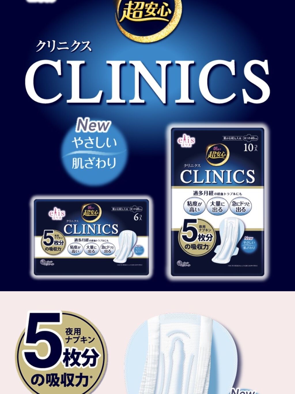 朝まで超安心 クリニクス/エリス/ナプキンを使ったクチコミ（1枚目）