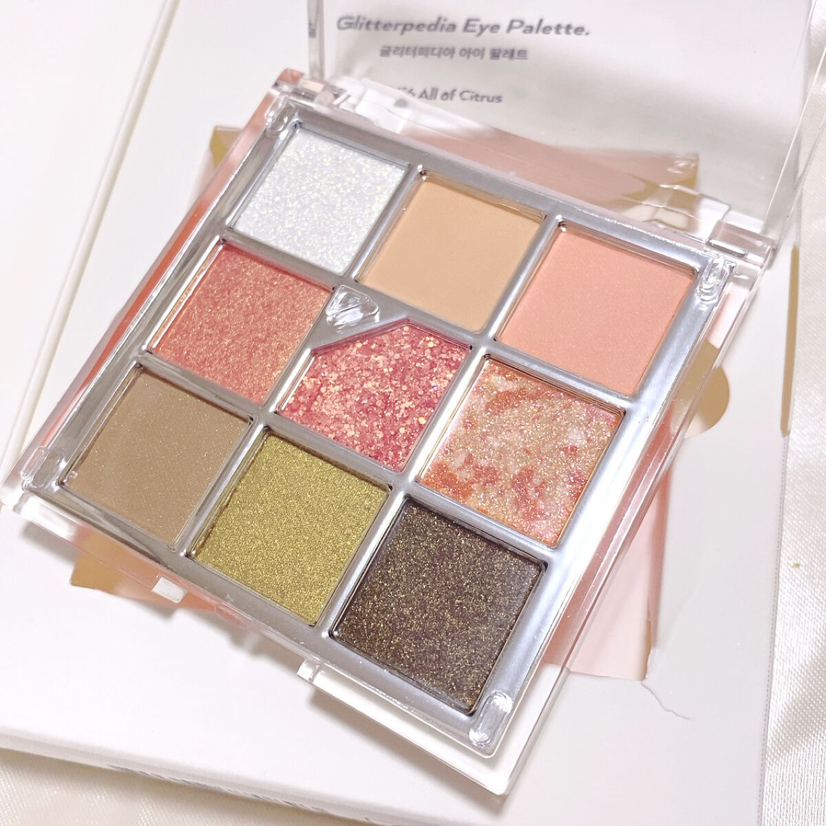 グリッターペディアアイパレット N°6 オールオブシトラス/unleashia/アイシャドウパレットを使ったクチコミ（3枚目）