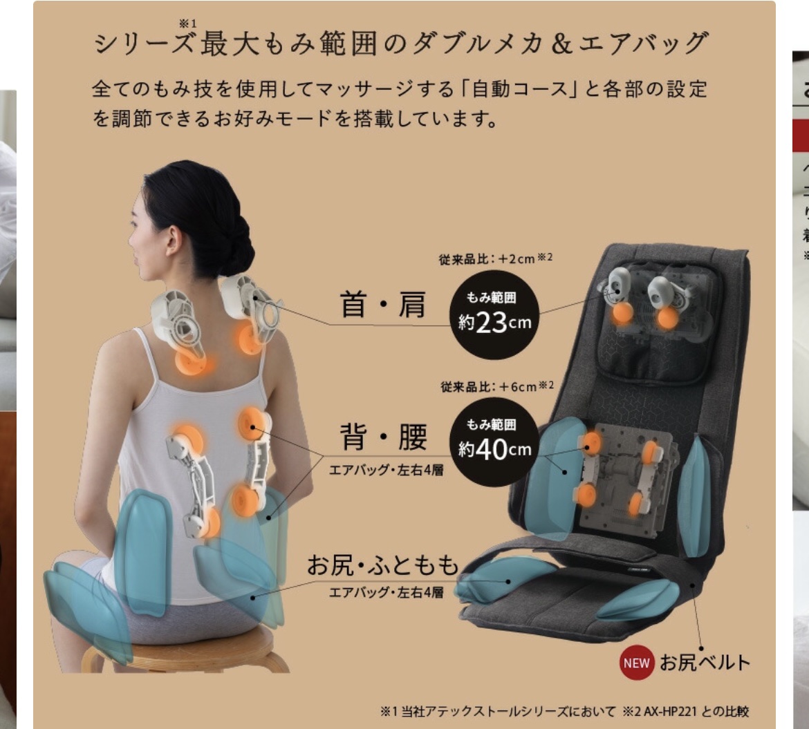 マッサージシート　DMA AX-HP222/アテックス/ボディローラーを使ったクチコミ（2枚目）