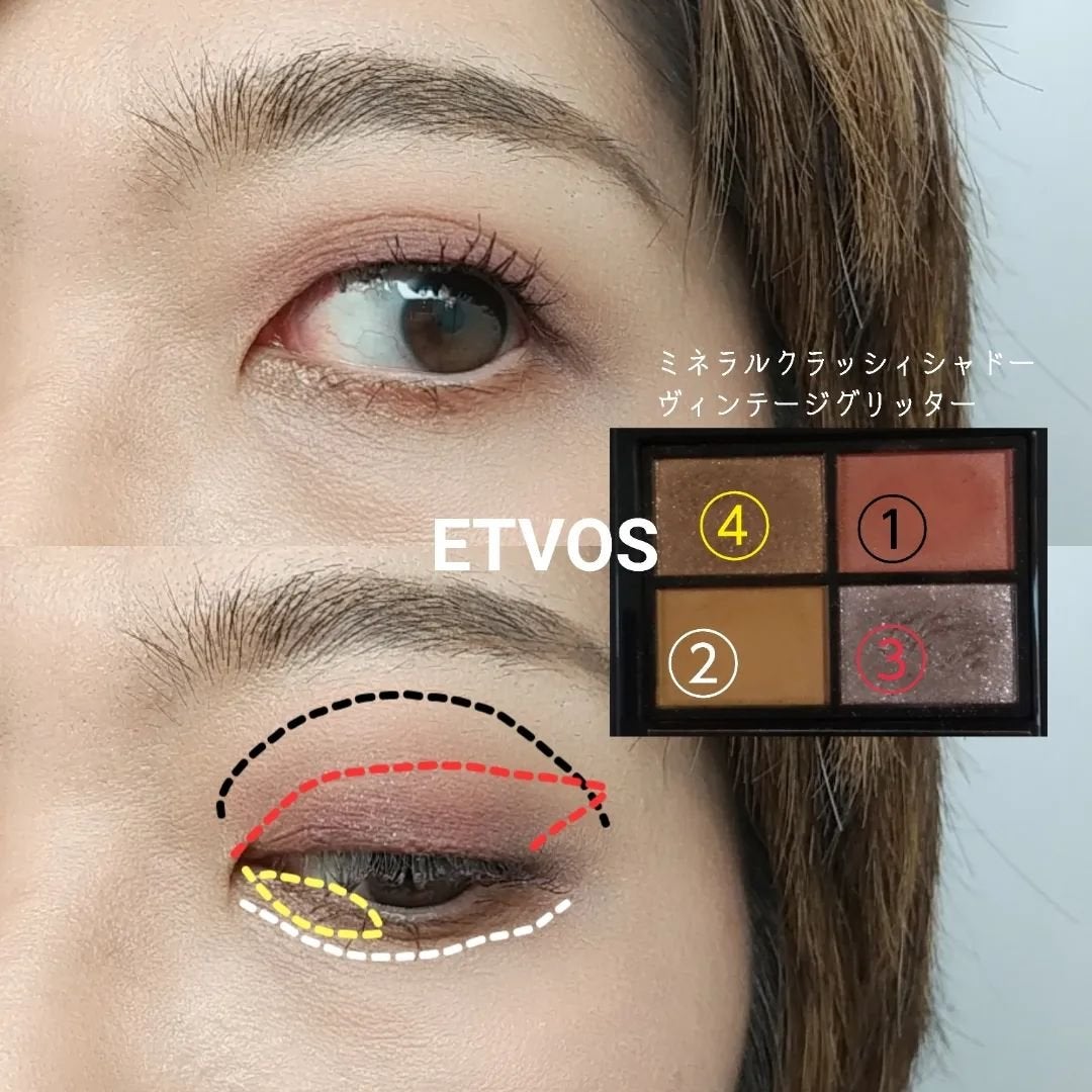 ミネラルクラッシィシャドー/エトヴォス/アイシャドウパレットを使ったクチコミ(4枚目)