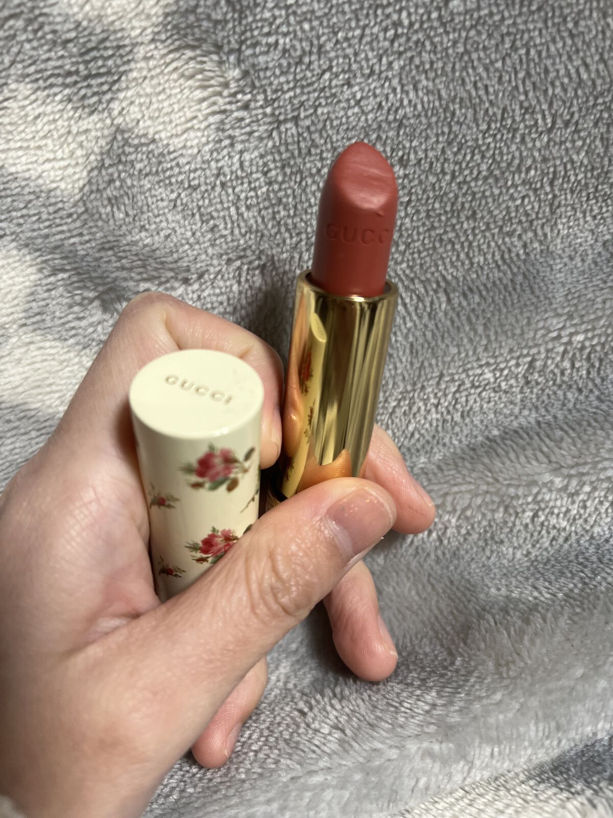 グッチ ルージュ ア レーヴル ヴォワル 201 ザ ペインテッド ヴェール/GUCCI beauty/口紅を使ったクチコミ（1枚目）