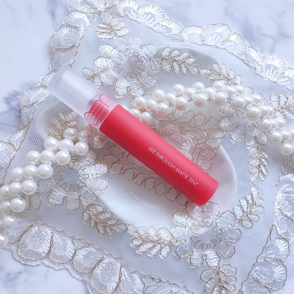 シースルーマットティント 4.RED CHAIN/rom&nd/リップティントを使ったクチコミ（2枚目）