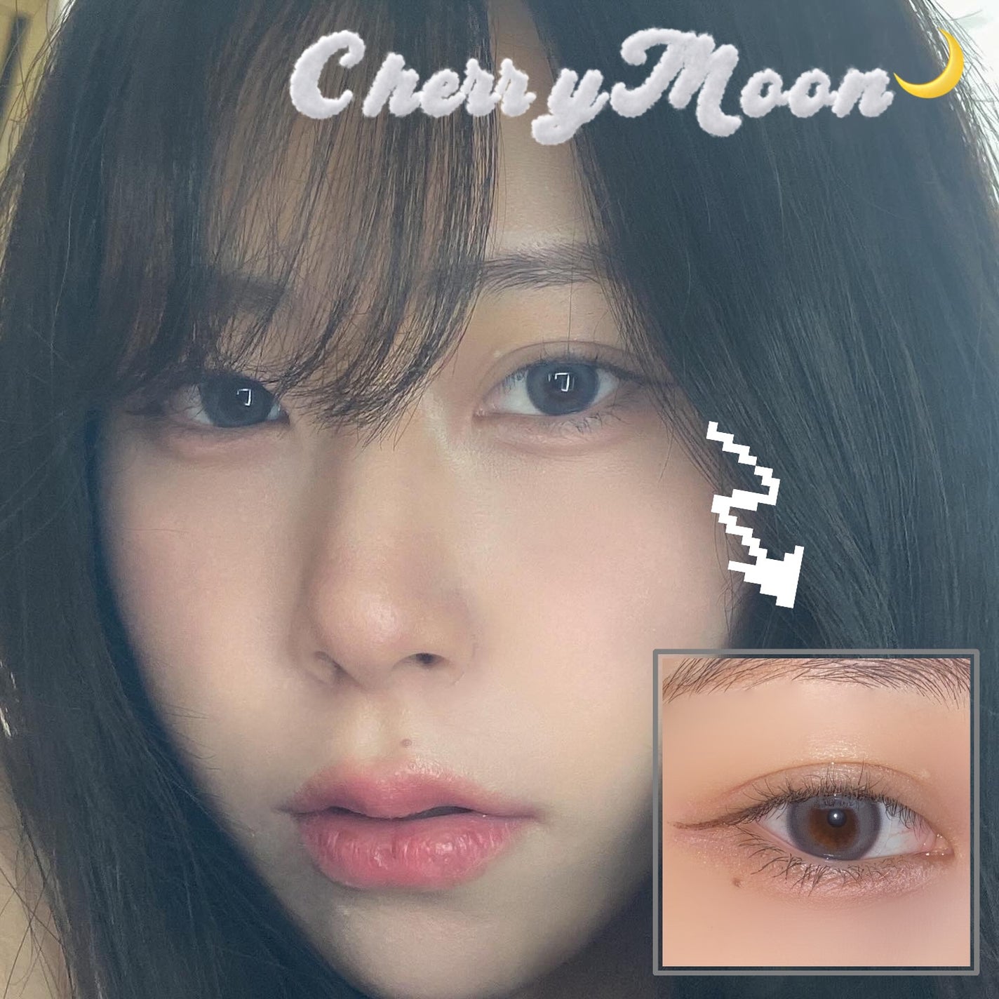 Cherry moon 1Month/OLENS/カラーコンタクトレンズを使ったクチコミ(1枚目)