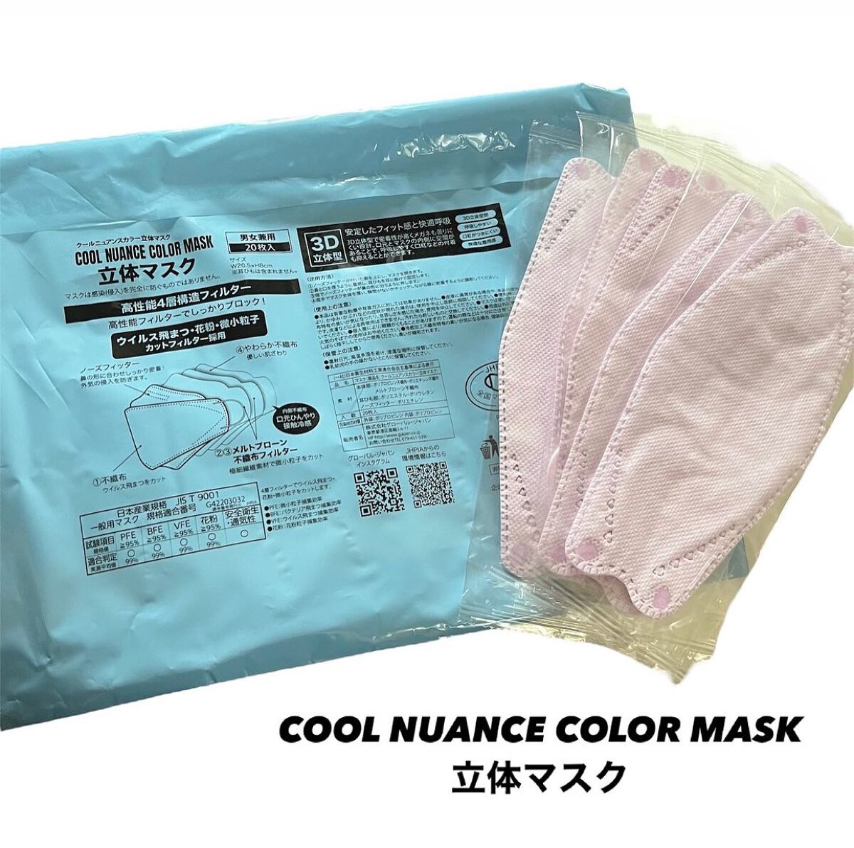 クールニュアンスカラー 立体マスク/GLOBAL JAPAN/マスクを使ったクチコミ(1枚目)