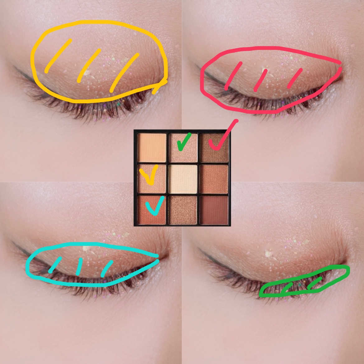 UR GLAM　BLOOMING EYE COLOR PALETTE/U R GLAM/アイシャドウパレットを使ったクチコミ（2枚目）