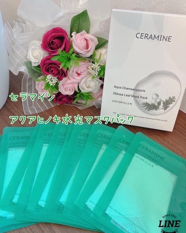 CERAMINE アクアヒノキ水光パックのクチコミ「セラマイン

アクアヒノキ水光マスクパック 
Aqua Mask pack

♡ ••┈┈┈┈.....」（1枚目）