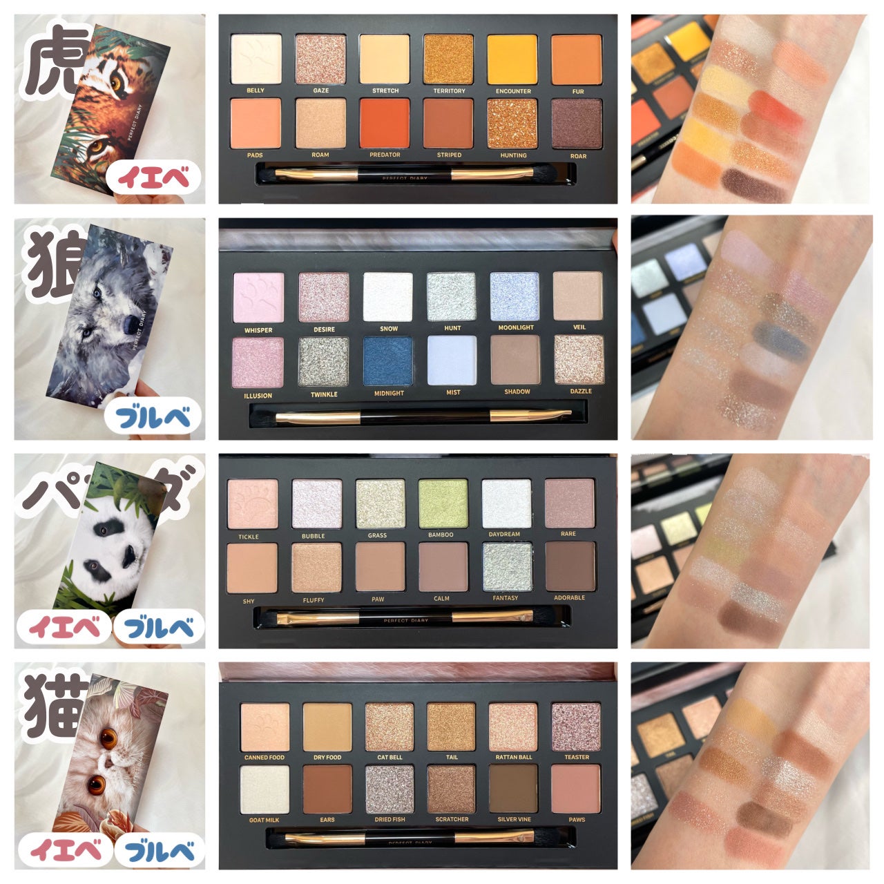 エクスプローラ12色 動物アイシャドウパレット/PERFECT DIARY/アイシャドウパレットを使ったクチコミ(3枚目)