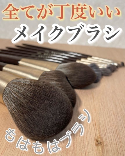 ROWNYEON 緑姫シリーズ メイクブラシ13本セット 化粧ポーチ付き/Rownyeon/メイクブラシを使ったクチコミ(1枚目)