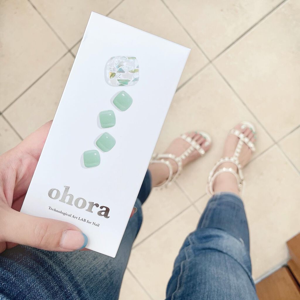 セミキュアジェルネイル(ペディキュア)/ohora/ネイルシールを使ったクチコミ（1枚目）