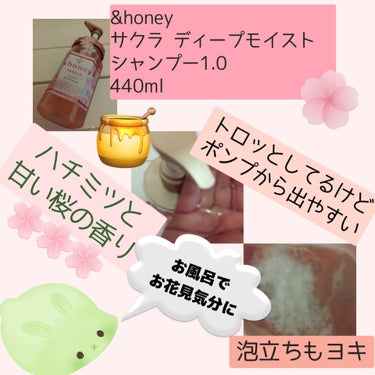 サクラ ディープモイスト シャンプー1.0/ヘアトリートメント2.0/&honey/シャンプー・コンディショナーを使ったクチコミ（2枚目）