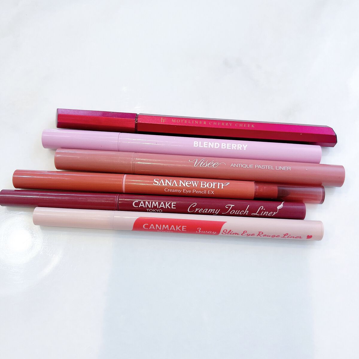  クリーミーアイペンシルEX 05ローズピンク/サナ ニューボーン/ペンシルアイライナーを使ったクチコミ（3枚目）