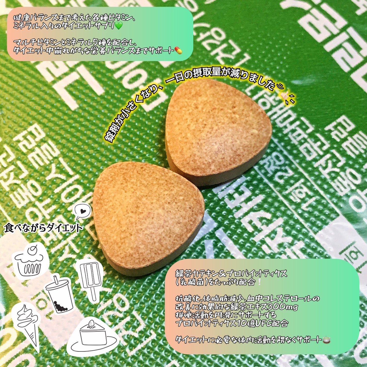 緑茶カテキン+/グリーンモンスター/ボディサプリメントを使ったクチコミ(2枚目)