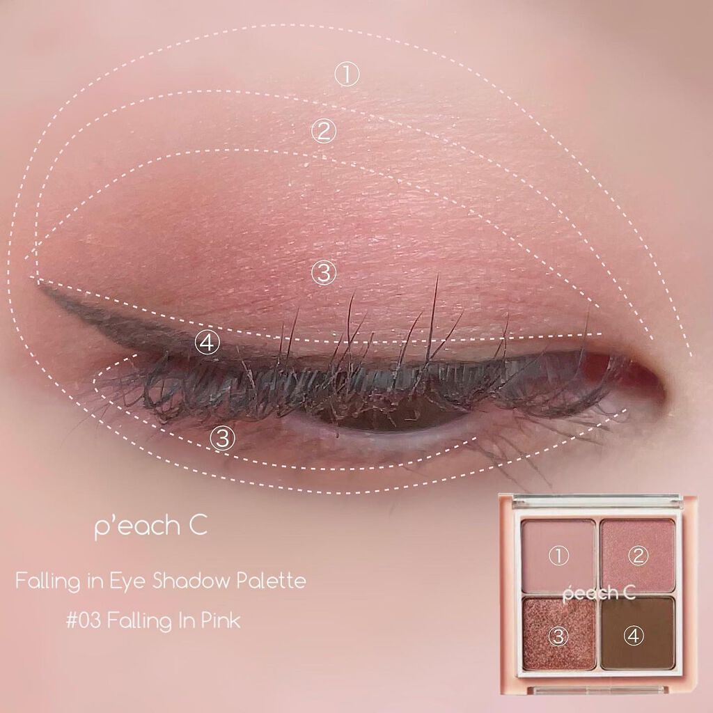 フォーリング イン アイシャドウ パレット/Peach C/アイシャドウパレットを使ったクチコミ(4枚目)