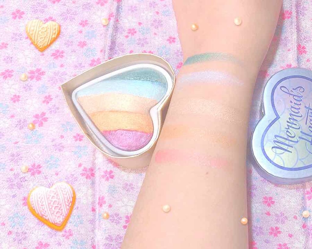 ハートハイライター マーメイドハート/MAKEUP REVOLUTION/パウダーハイライトを使ったクチコミ(3枚目)
