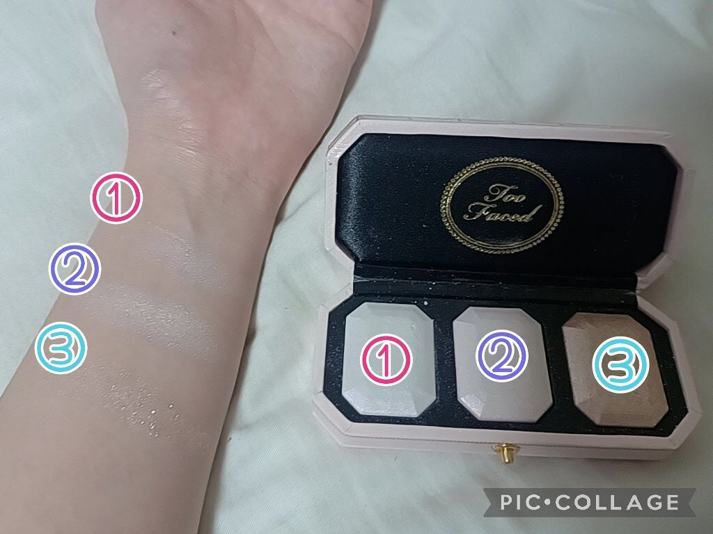 ~ダイヤモンドライト シリーズ~ マルチユース ハイライター トリオ/Too Faced/パウダーハイライトを使ったクチコミ(3枚目)