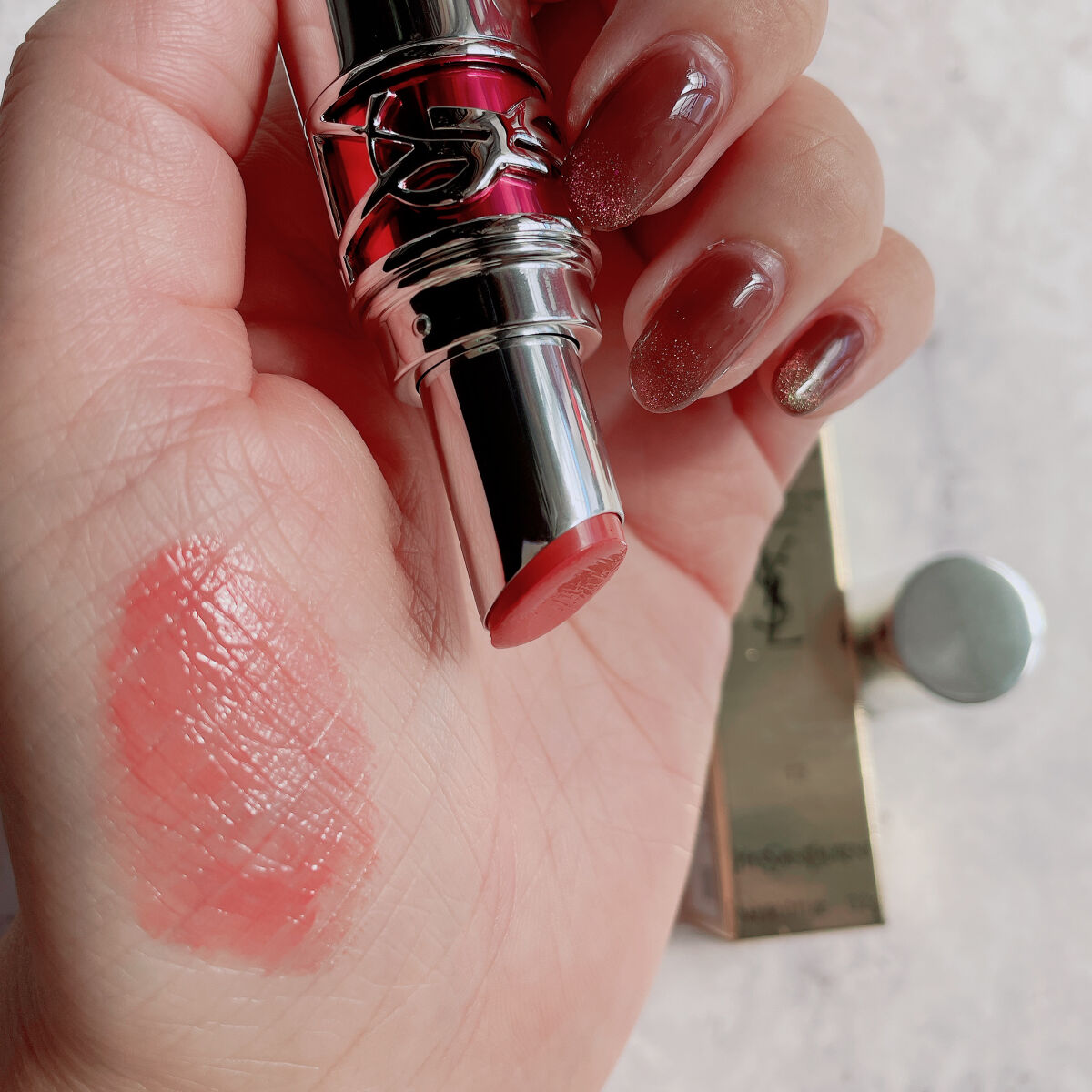 YSL ラブシャイン キャンディグレーズ/YVES SAINT LAURENT BEAUTE/口紅を使ったクチコミ（2枚目）