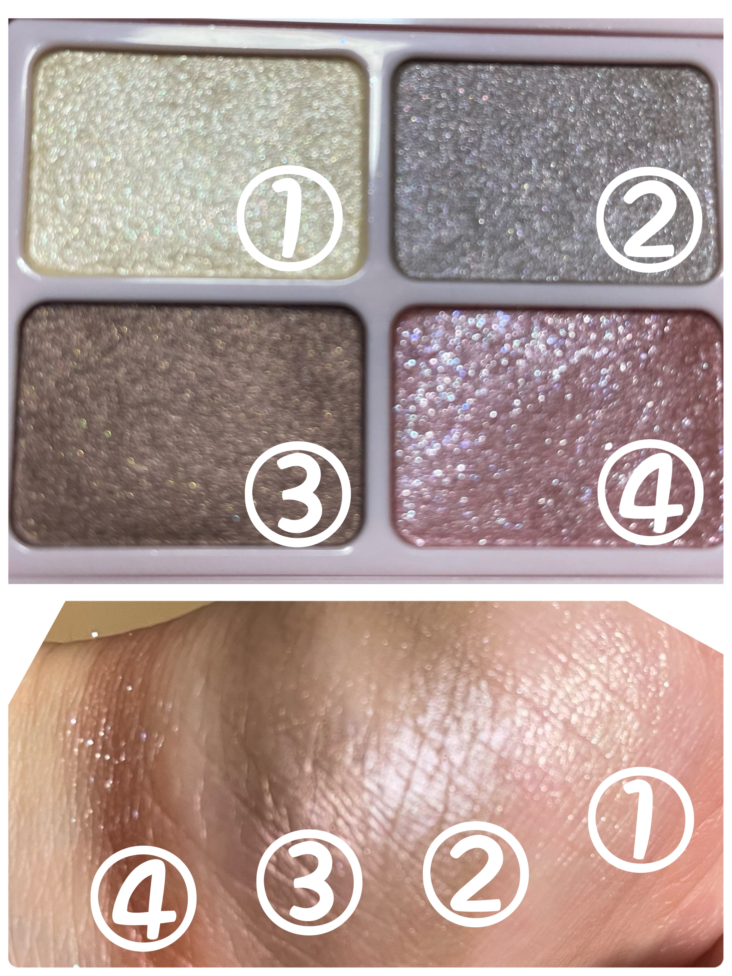 デイジードール アイカラー パレット GR-01 ピンクグレージュ/DAISY DOLL by MARY QUANT/アイシャドウパレットを使ったクチコミ（2枚目）