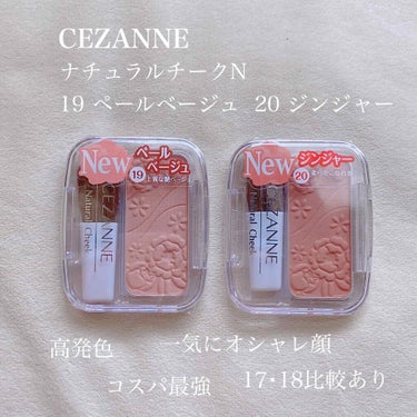 
💄ナチュラルチークN
      19 ペールベージュ
      20 ジンジャー


大好きなチークの新色！！
前回のチークとも近い色味と思ったので
比較してみました⸜(๑⃙⃘'ᵕ'๑⃙⃘)⸝⋆*