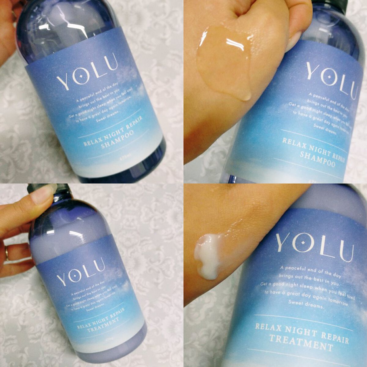 リラックスナイトリペア シャンプー／トリートメント/YOLU/市販シャンプーを使ったクチコミ（3枚目）