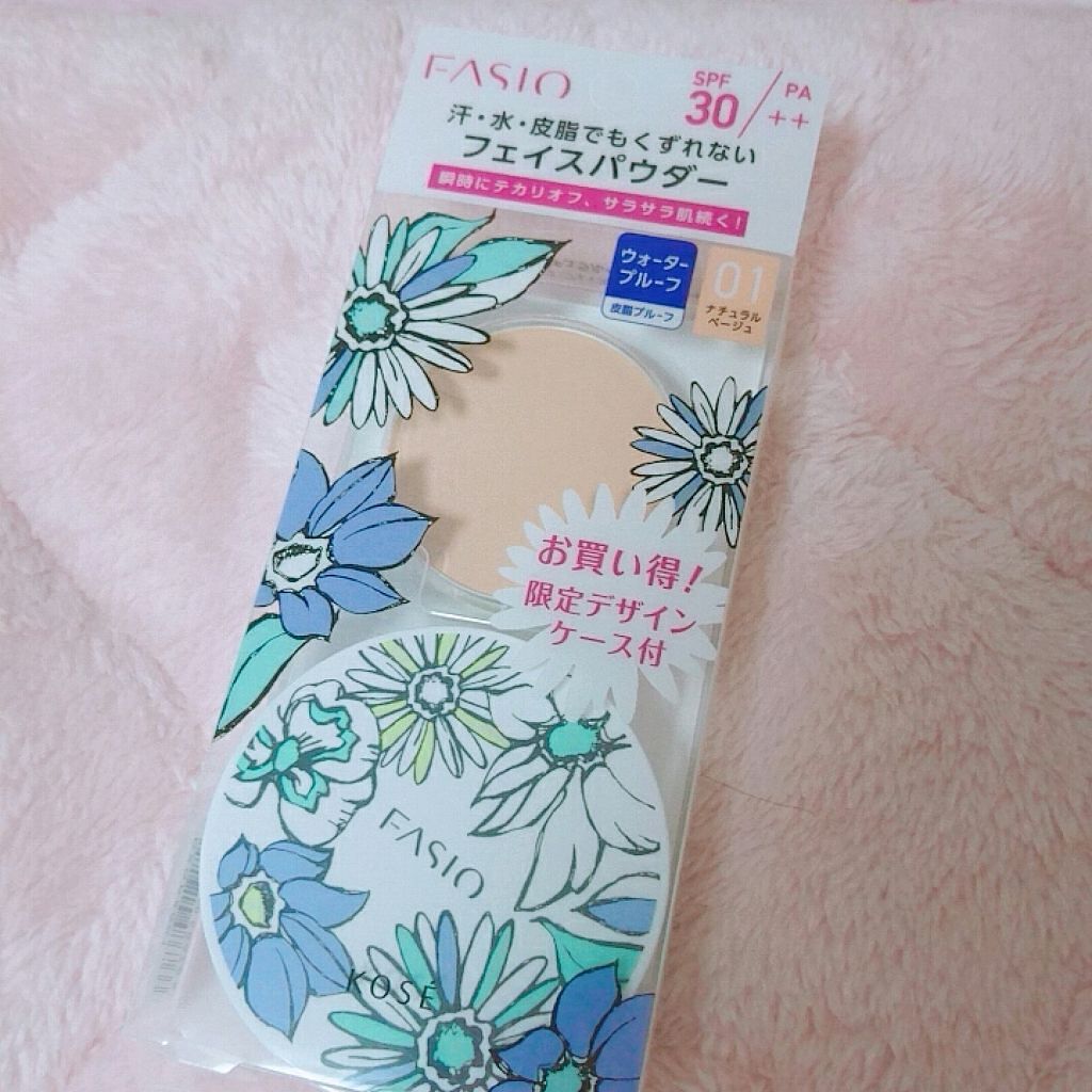 FASIO ウォータープルーフ フェイスパウダーのクチコミ「初投稿です☺

このパウダー使ってみた結果ほんとに崩れにくかった！
毛穴もほんとに隠してくれる.....」（1枚目）