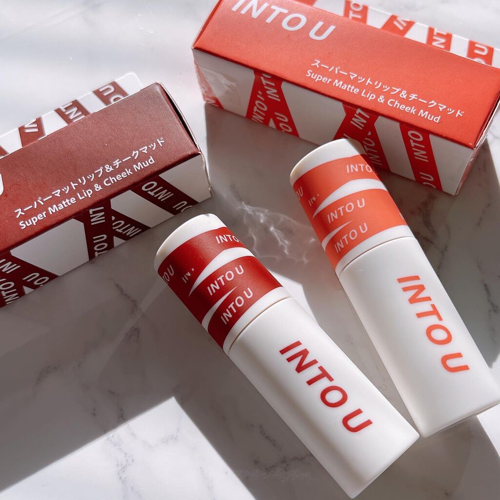スーパーマットリップ＆チークマッド EM13 令嬢ブラックベリー/INTO U/口紅を使ったクチコミ（3枚目）