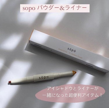 パウダー&ライナー 01 オレンジ×レッドブラウン（マンダリンオレンジ）/sopo/パウダーアイシャドウを使ったクチコミ（2枚目）