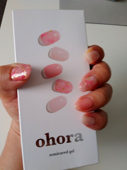 セミキュアジェルネイル(ハンド)/ohora/ネイルシールを使ったクチコミ(1枚目)