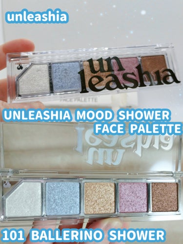 unleashia  UNLEASHIA MOOD SHOWER FACE PALETTE  101 BALLERINO SHOWER

●ポイント1
コンパクトなサイズの中に多様なカラーで構成。1度に