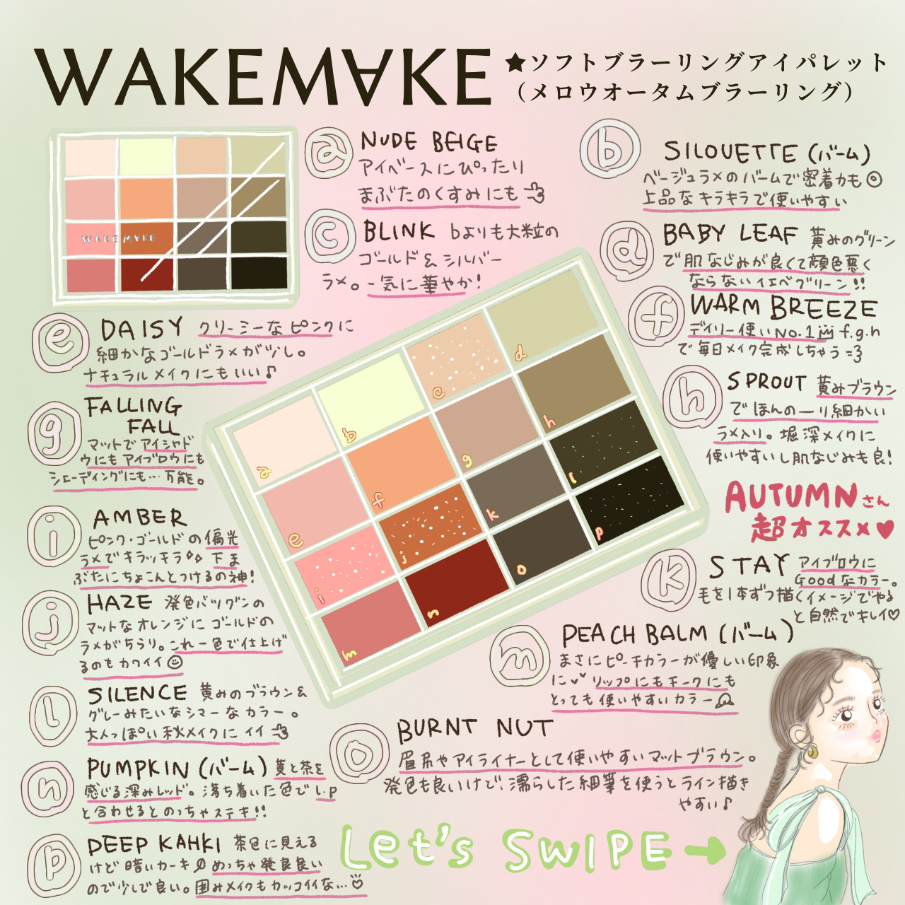 ソフトブラーリングアイパレット/wakemake/アイシャドウパレットを使ったクチコミ（1枚目）