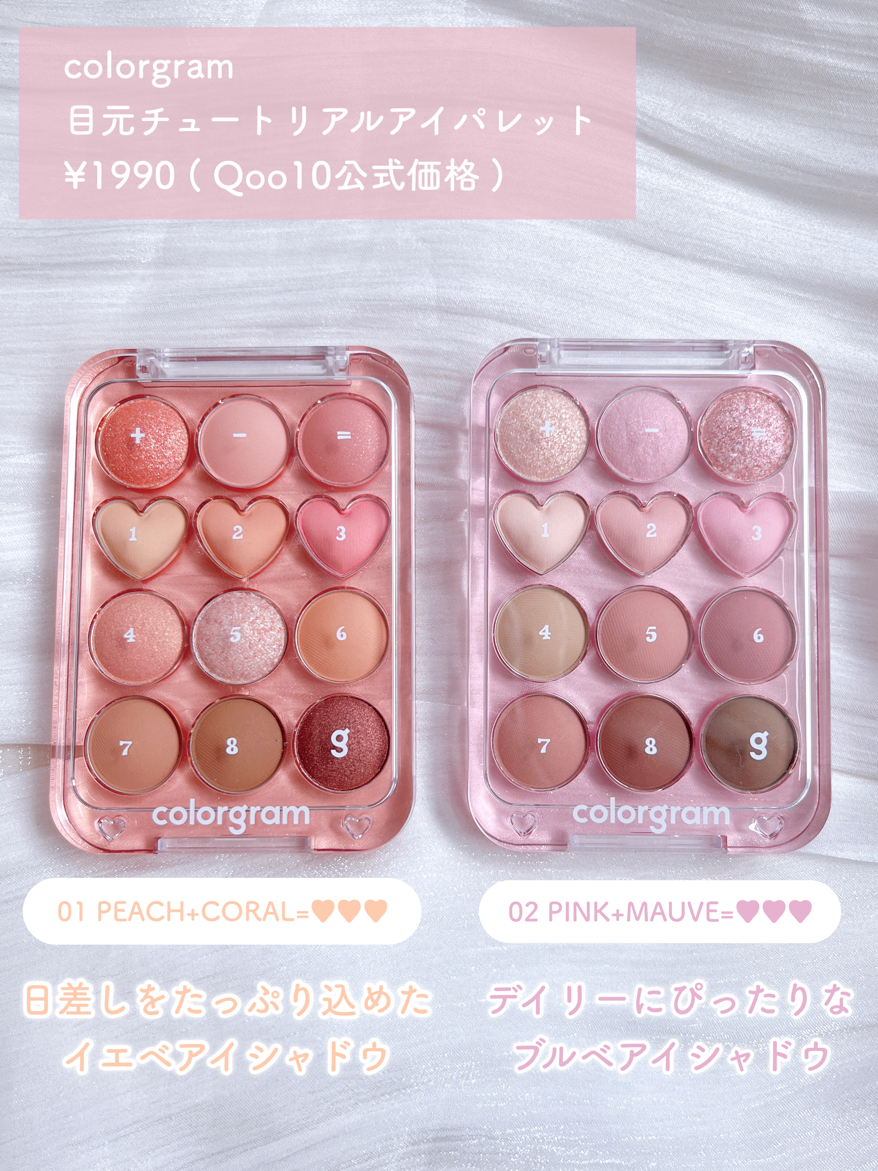 目元チュートリアルアイパレット/Colorgram/アイシャドウパレットを使ったクチコミ（2枚目）