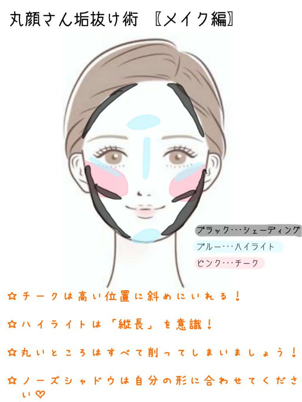 まぶた ^フォローバック^ on LIPS 「〖丸顔〗垢抜け術!!!今回は丸顔さんのための垢抜け術を画像とイ..」(5枚目)