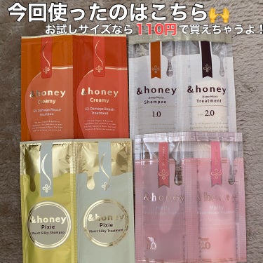 ディープモイスト シャンプー1.0／ヘアトリートメント2.0/&honey/シャンプー・コンディショナーを使ったクチコミ（2枚目）